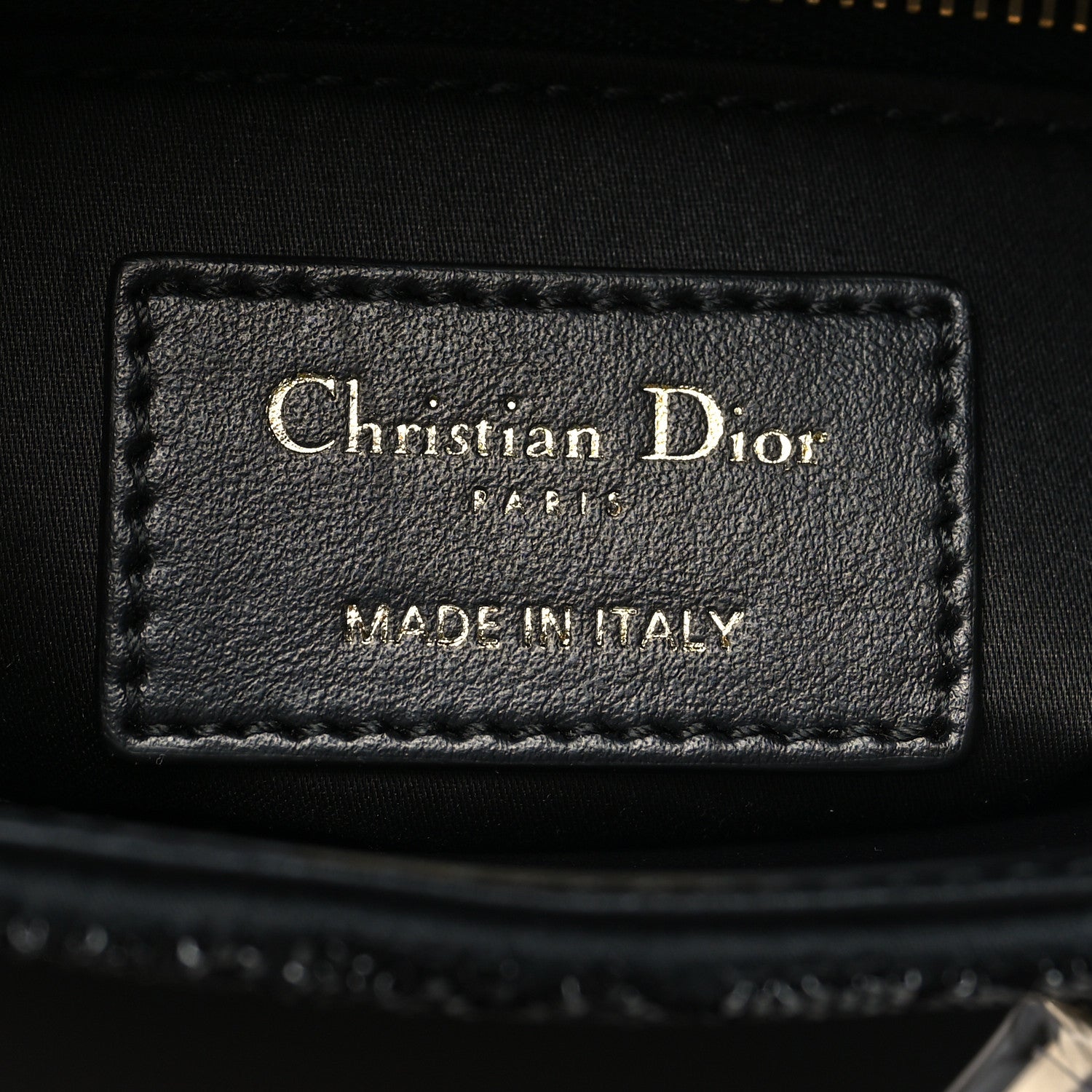 Christian Dior Lambskin Beaded Mini Lady Dior Black 6 of 11