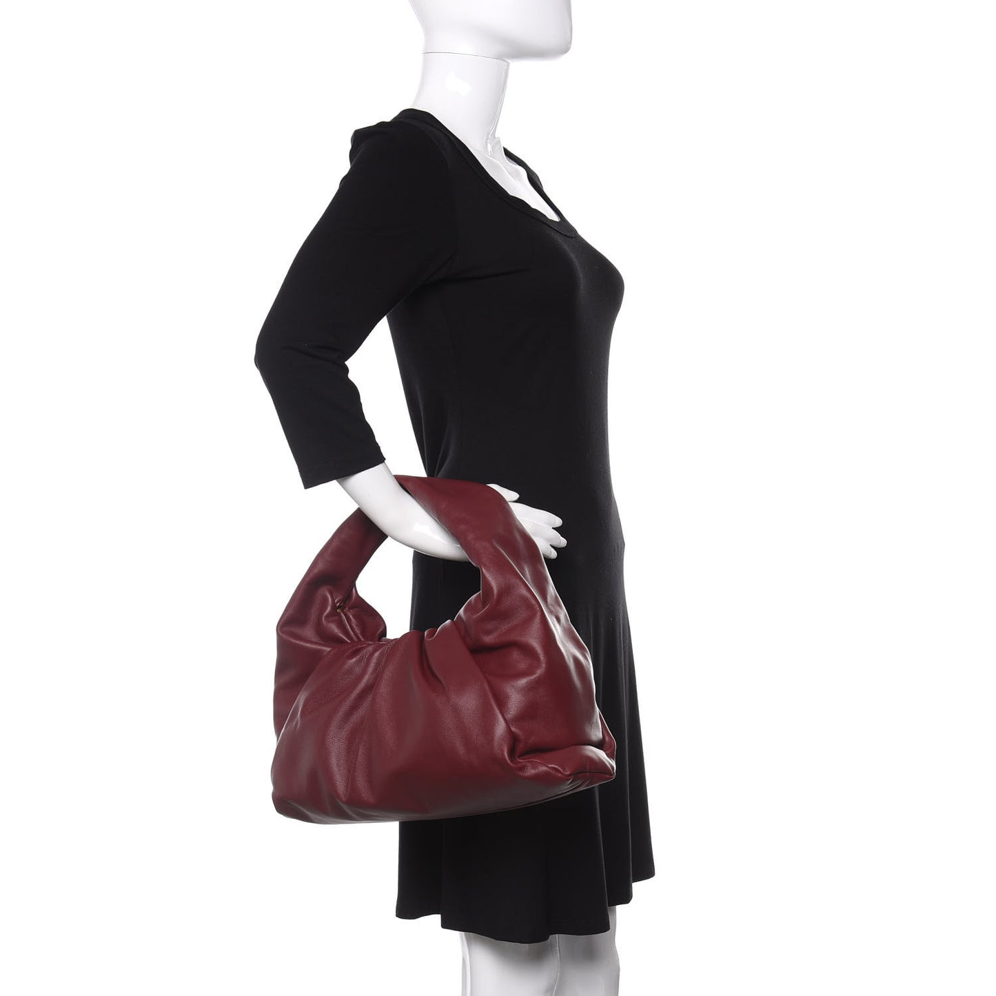 Smooth Butter Calfskin Small The Shoulder Pouch Dark Red