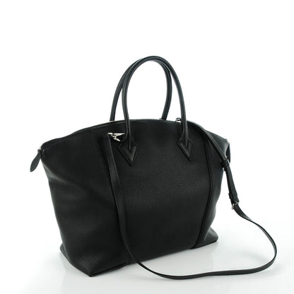 Louis Vuitton Veau Cachemire Soft Lockit MM Black 3 of 7