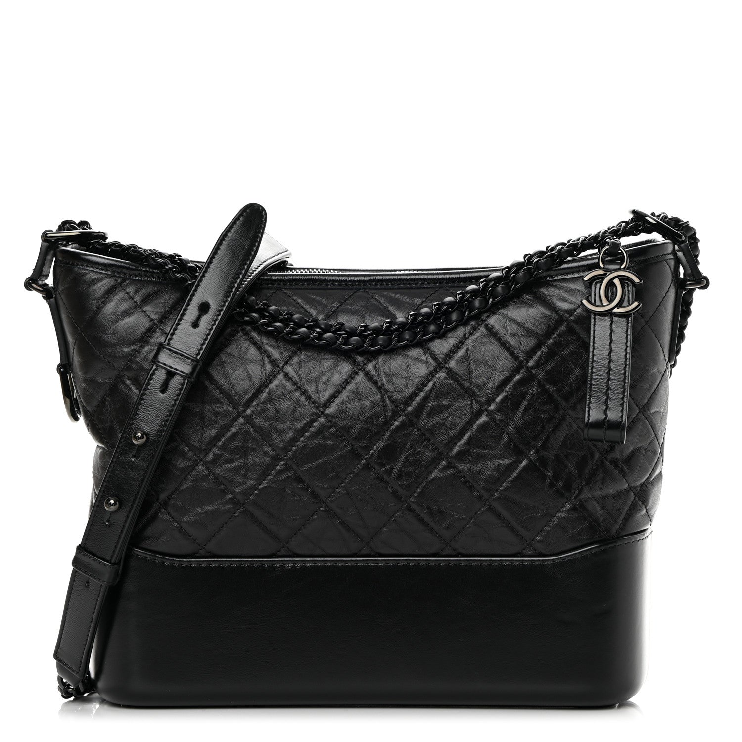 Chanel Aged Calfskin Quilted Medium Gabrielle Hobo So Black 1 of 10