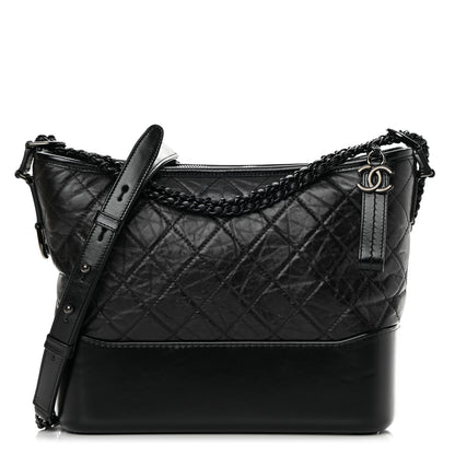 Chanel Aged Calfskin Quilted Medium Gabrielle Hobo So Black 1 of 10