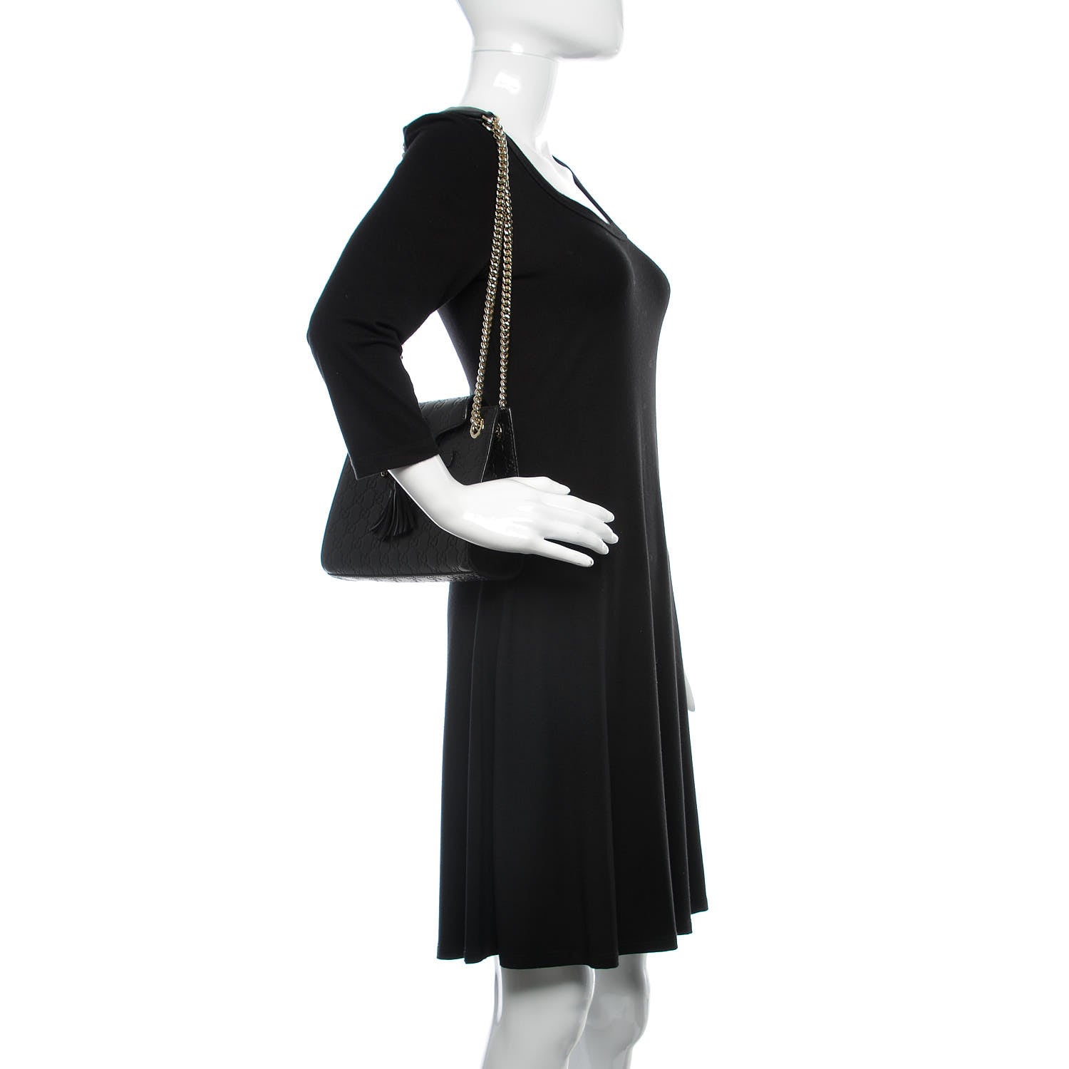 Gucci Guccissima Small Emily Shoulder Bag Black 2 of 11