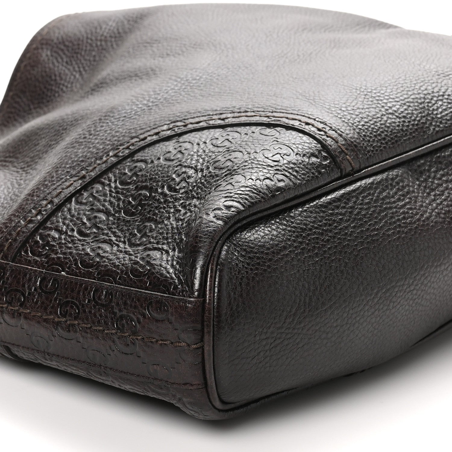 Gucci Calfskin Guccissima Trim Large Signoria Hobo Dark Brown 9 of 10