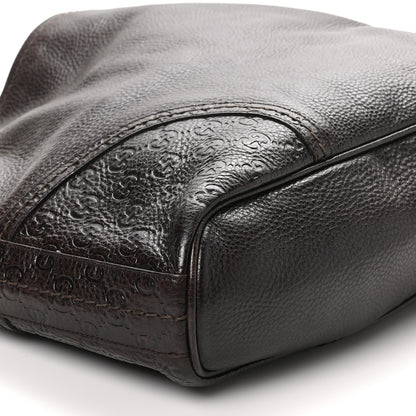 Gucci Calfskin Guccissima Trim Large Signoria Hobo Dark Brown 9 of 10