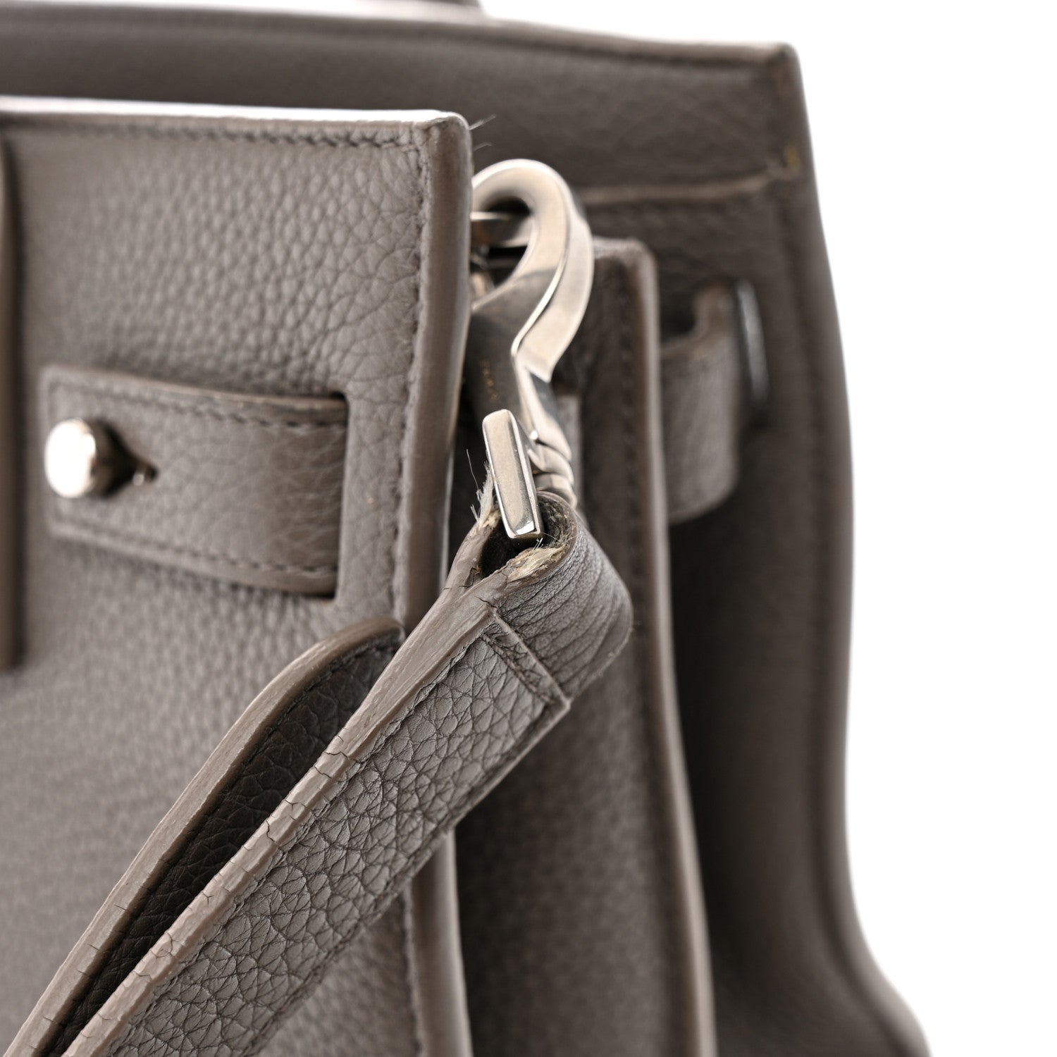 Saint Laurent Grained Calfskin Nano Supple Sac De Jour Fog 16 of 16