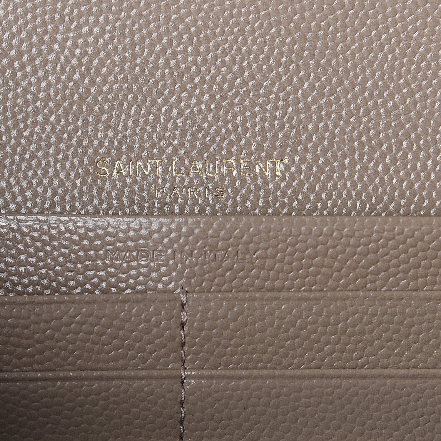 Saint Laurent Grain De Poudre Matelasse Chevron Monogram Flap Wallet Dusty Grey 5 of 5