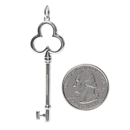 Tiffany Sterling Silver Trifoil Key Pendant 2 of 3