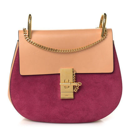 Chloe Suede Smooth Calfskin Drew Shoulder Bag Misty Beige 1 of 9