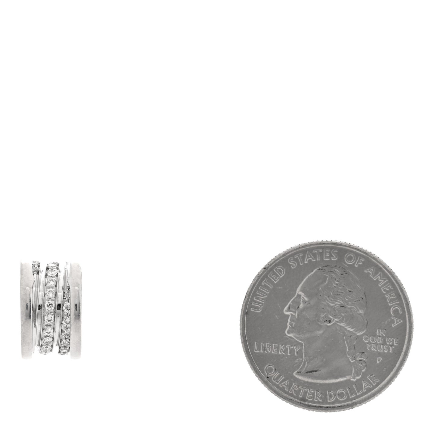 18K White Gold Diamond B.Zero1 Pave Pendant