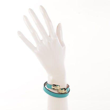 Bulgari Calfskin Serpenti Forever Multi-coiled Bracelet M Aquarelle Turquoise 2 of 6