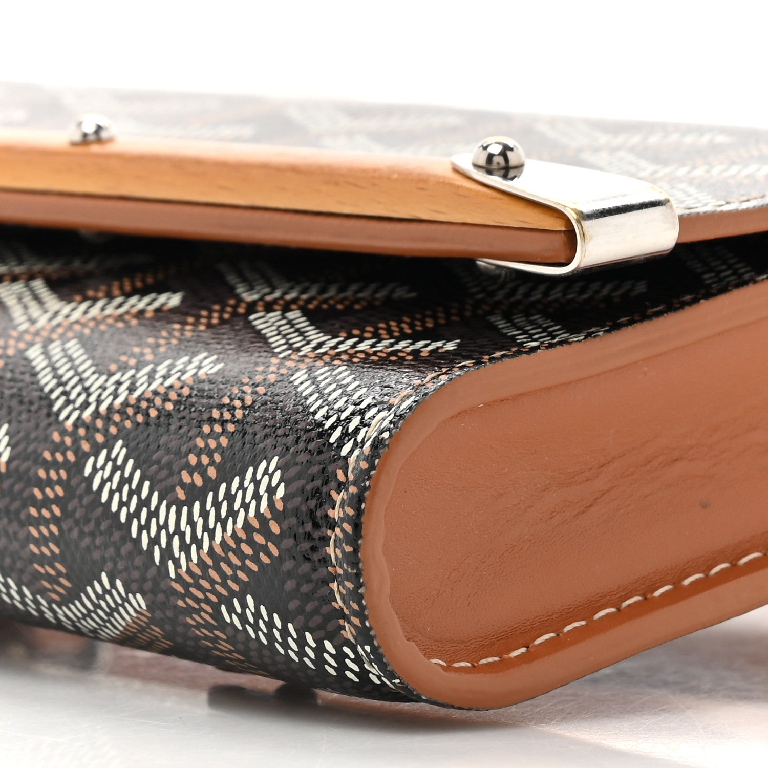 Goyard Goyardine Monte Carlo Bois Clutch With Strap Black Gold 9 of 16