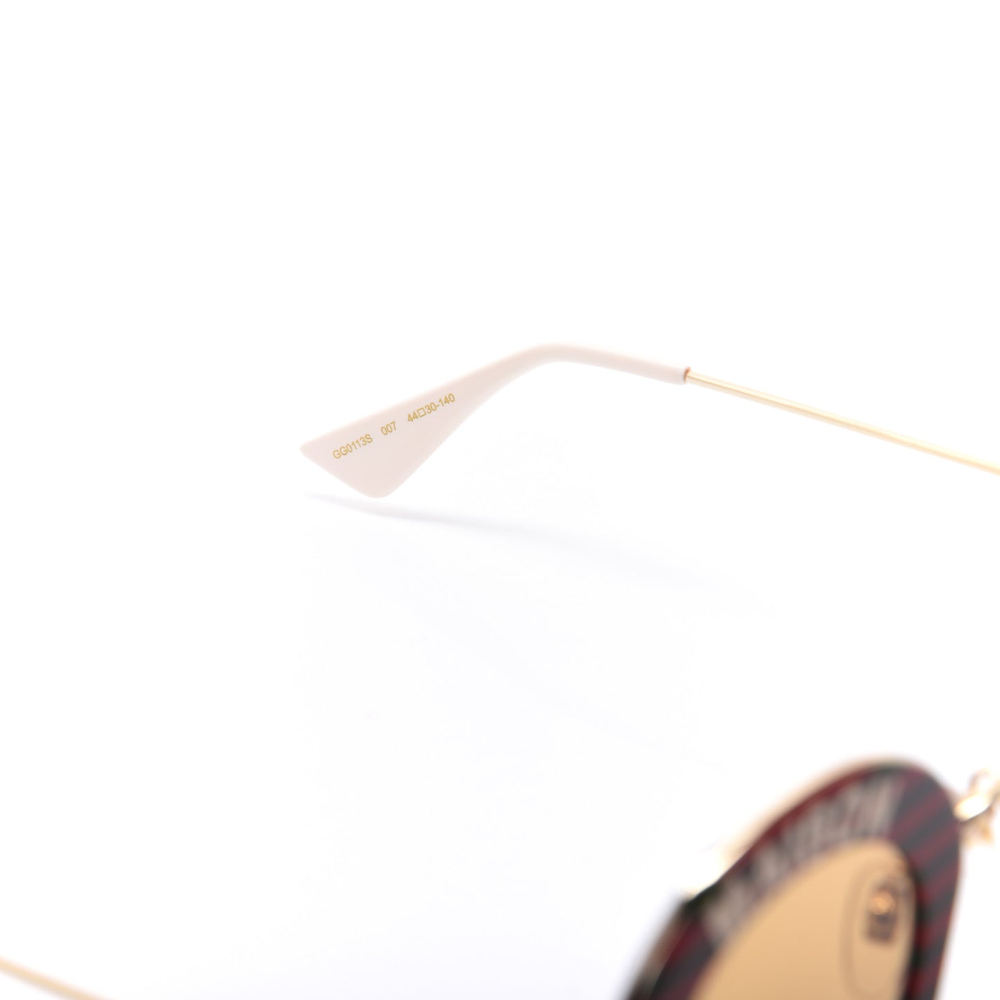 Metal Acetate Striped Maison Del'Amour Round Frame Sunglasses GG0113S Red Green