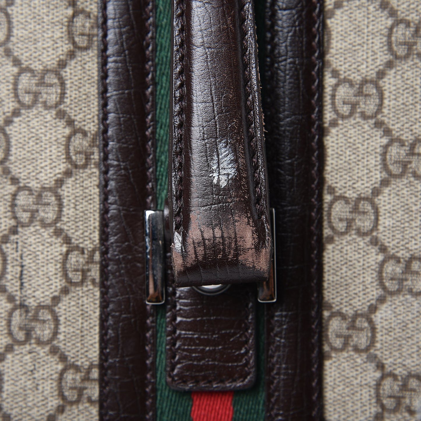 GG Plus Monogram Small Web Trolley Brown