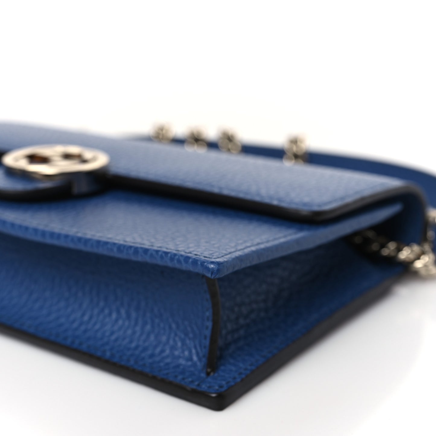 Dollar Calfskin Interlocking G Chain Wallet Caspian