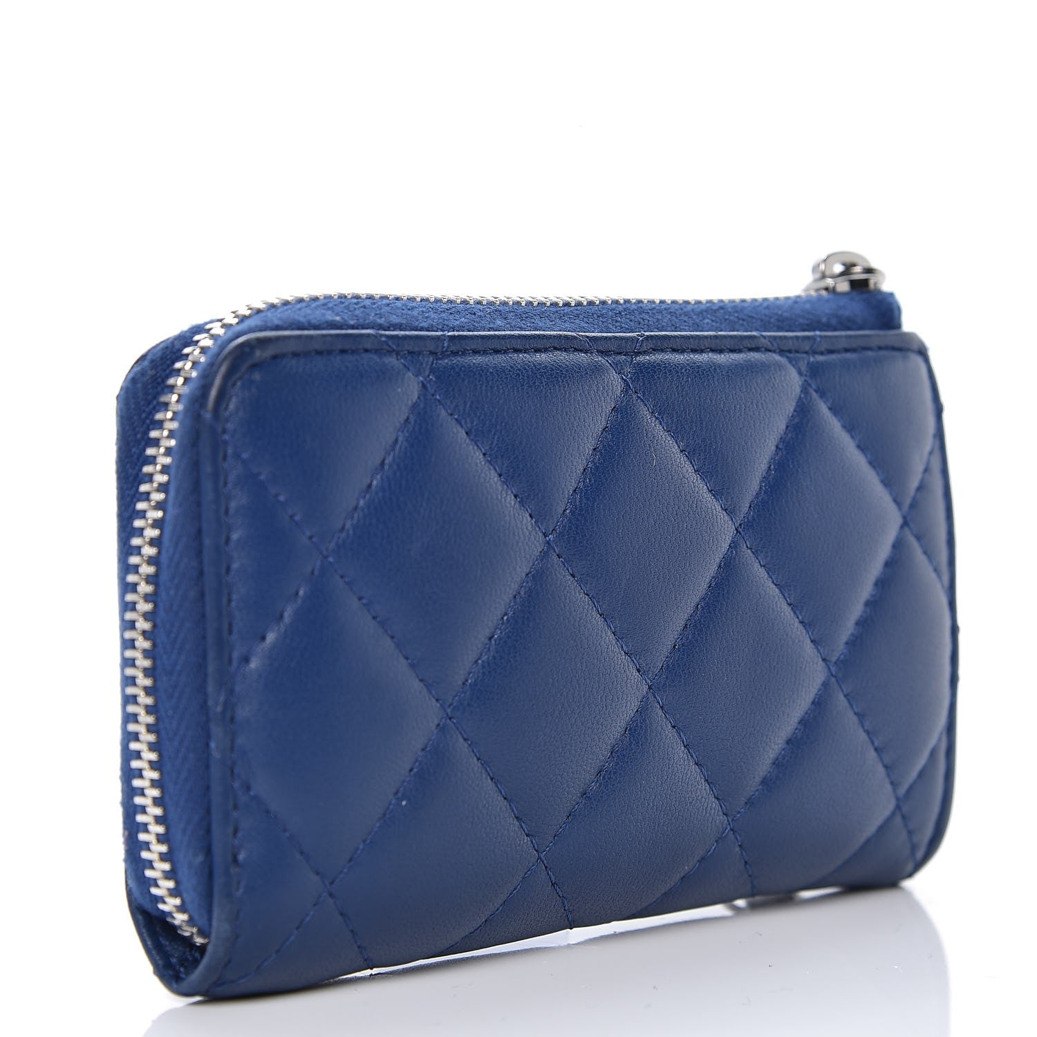 Chanel Lambskin Quilted Key Holder Case Blue 3 of 12