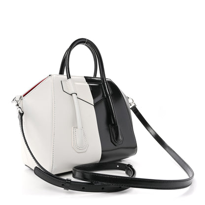 Givenchy Box Calfskin Mini Lock Antigona Shoulder Bag Black White 3 of 13