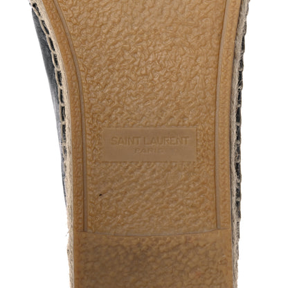 Saint Laurent Lambskin Monogram Espadrilles 38 Black 6 of 9