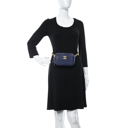 Chanel Caviar Quilted Waist Bag Navy Blue 2 of 10