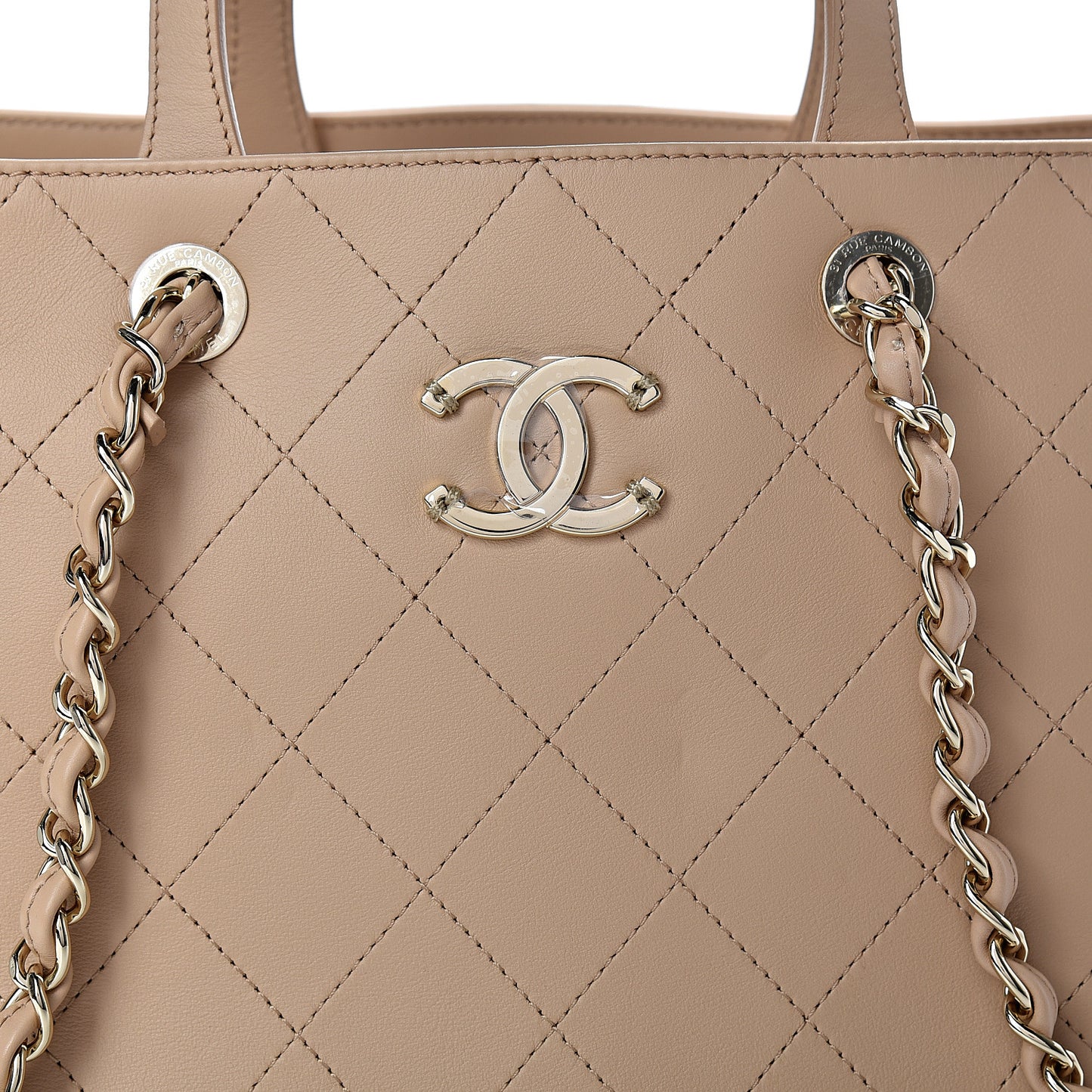 Calfskin Large Serial Shopper Tote Beige
