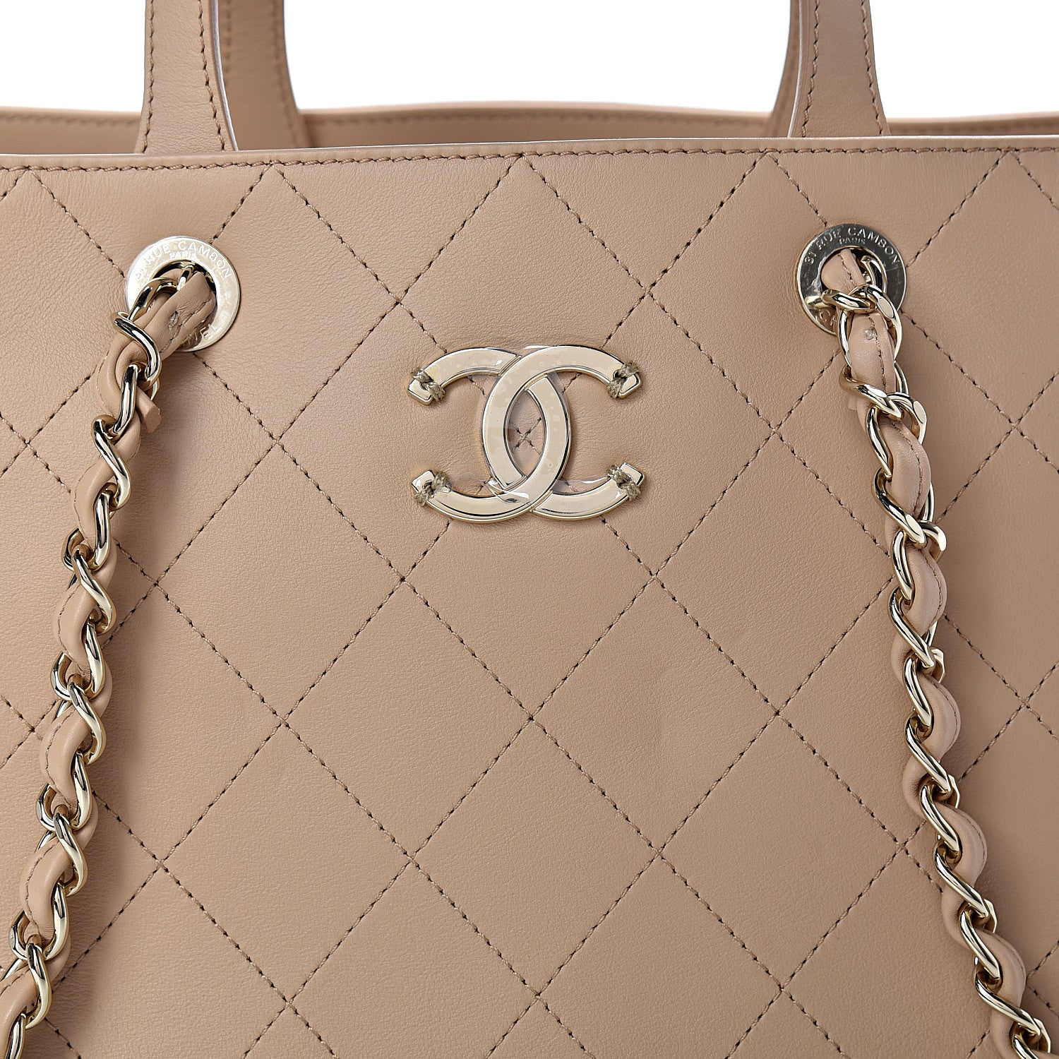 Chanel Calfskin Large Serial Shopper Tote Beige 7 of 14