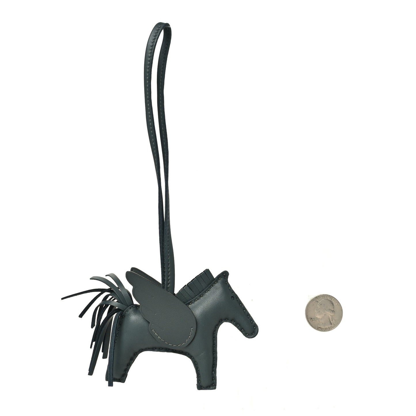 Milo Lambskin Grigri Rodeo Pegase Horse Bag Charm PM Vert Mangrove