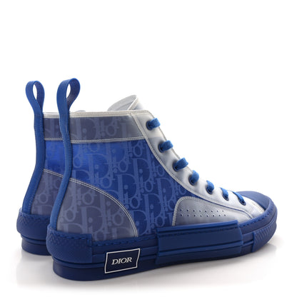 Christian Dior Technical Canvas Oblique Mens B23 High Top Sneakers 44 Blue 5 of 9