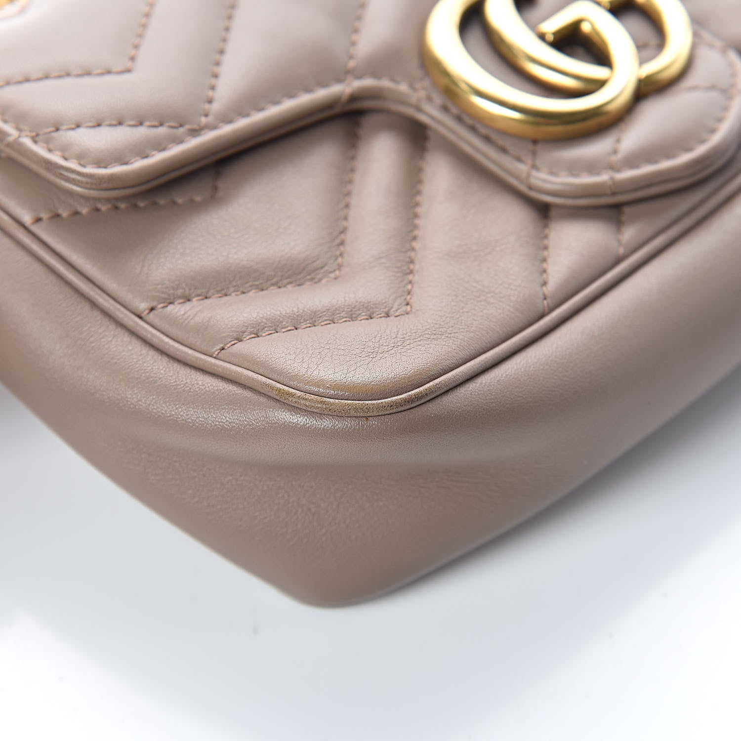Gucci Calfskin Matelasse Super Mini GG Marmont Shoulder Bag Porcelain Rose 12 of 15