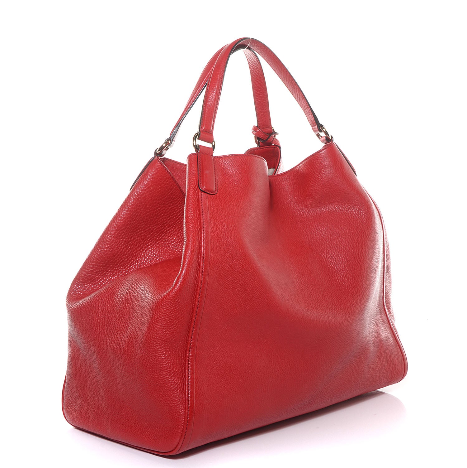 Gucci Pebbled Calfskin Large Soho Shoulder Bag Red 3 of 7