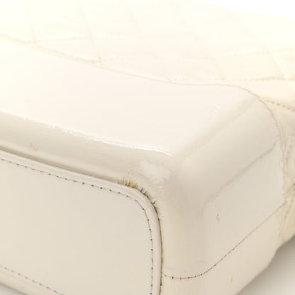 Chanel Patent Goatskin Quilted Medium Gabrielle Hobo White 11 of 11