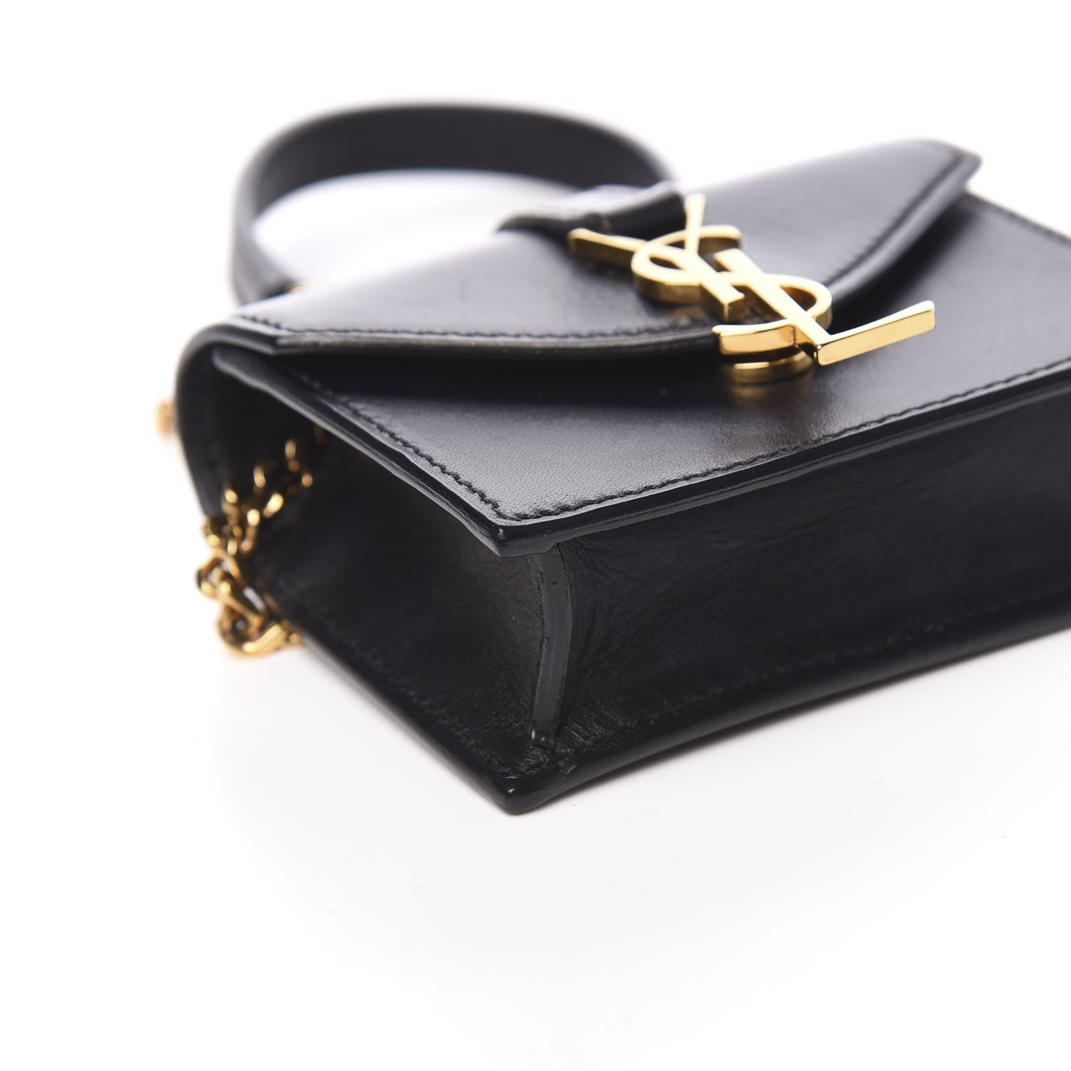 Saint Laurent Calfskin Monogram Mini Candy Crossbody Black 8 of 9