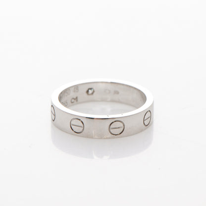 Cartier 18K White Gold Diamond 4mm LOVE Wedding Band Ring 48 4.5 3 of 5
