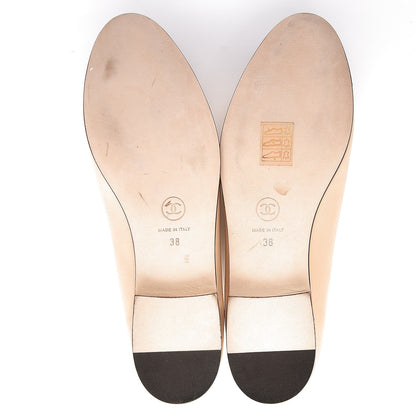 Chanel Lambskin Cap Toe Ballerina Flats 38 Beige Black 15 of 20
