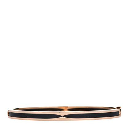 Bulgari 18K Rose Gold Black Ceramic B.Zero1 Bangle Bracelet L 1 of 4