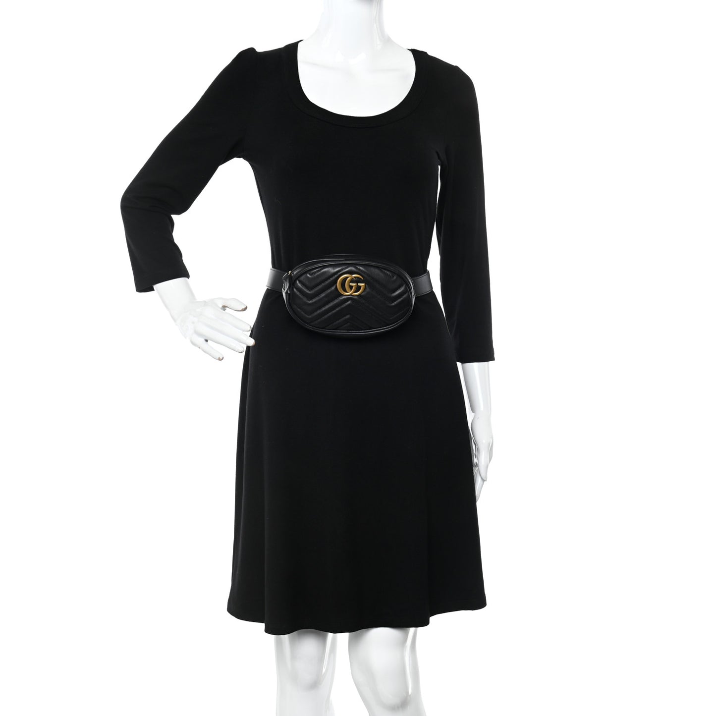 Calfskin Matelasse GG Marmont Belt Bag 75 30 75/30 Black