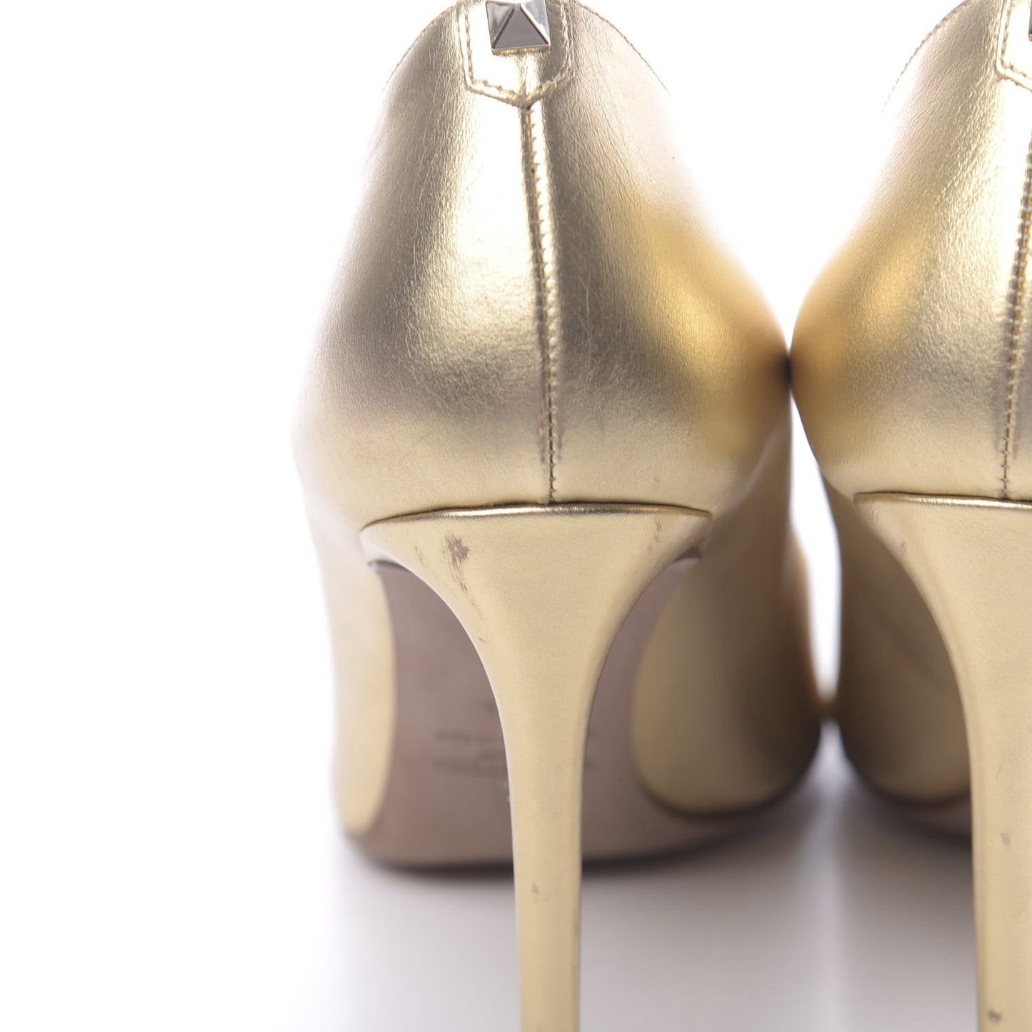 Metallic Nappa Rockstud New Plain 100mm Pumps 39.5 Gold