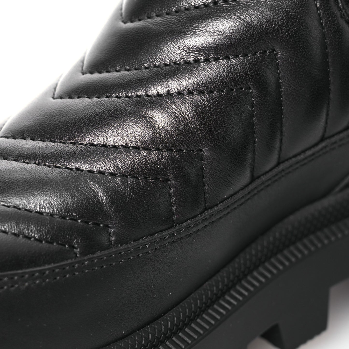 Calfskin Nappa Matelasse Frances Chelsea Boots 37 Black