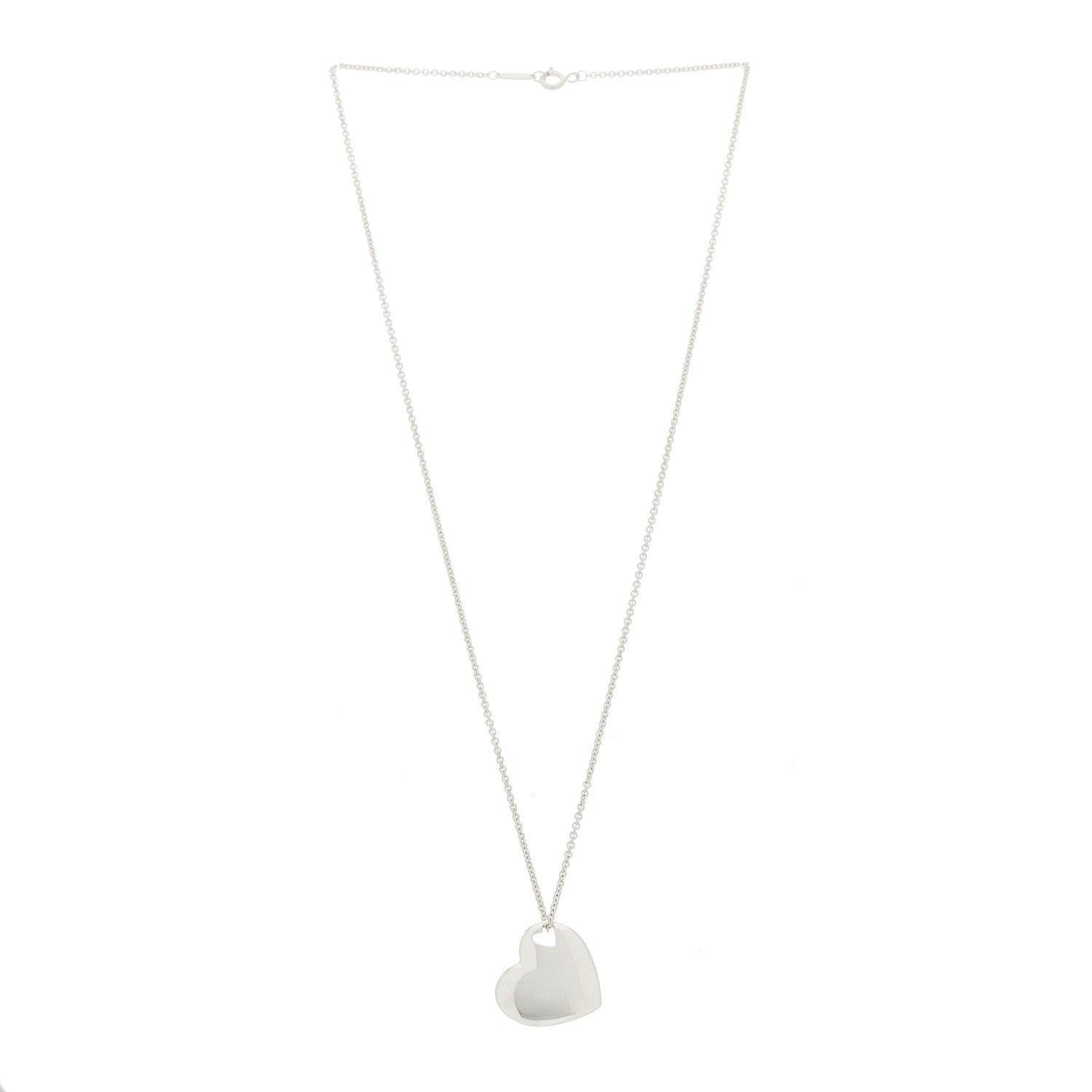 Tiffany Sterling Silver Heart Cutout Pendant Necklace 3 of 7