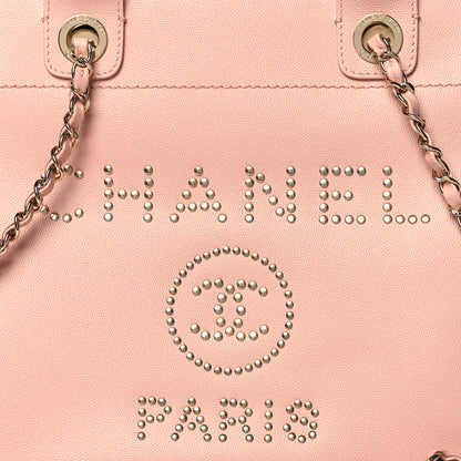 Chanel Caviar Small Studded Deauville Tote Light Pink 8 of 10