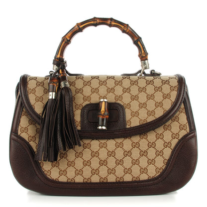Gucci Monogram Large New Bamboo Top Handle Bag Brown 1 of 7