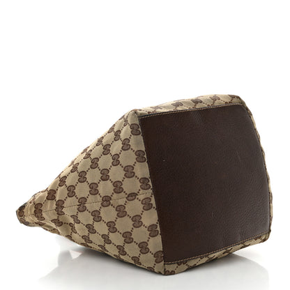 Gucci GG Monogram Small Web Handle Bucket Tote Dark Brown 4 of 15