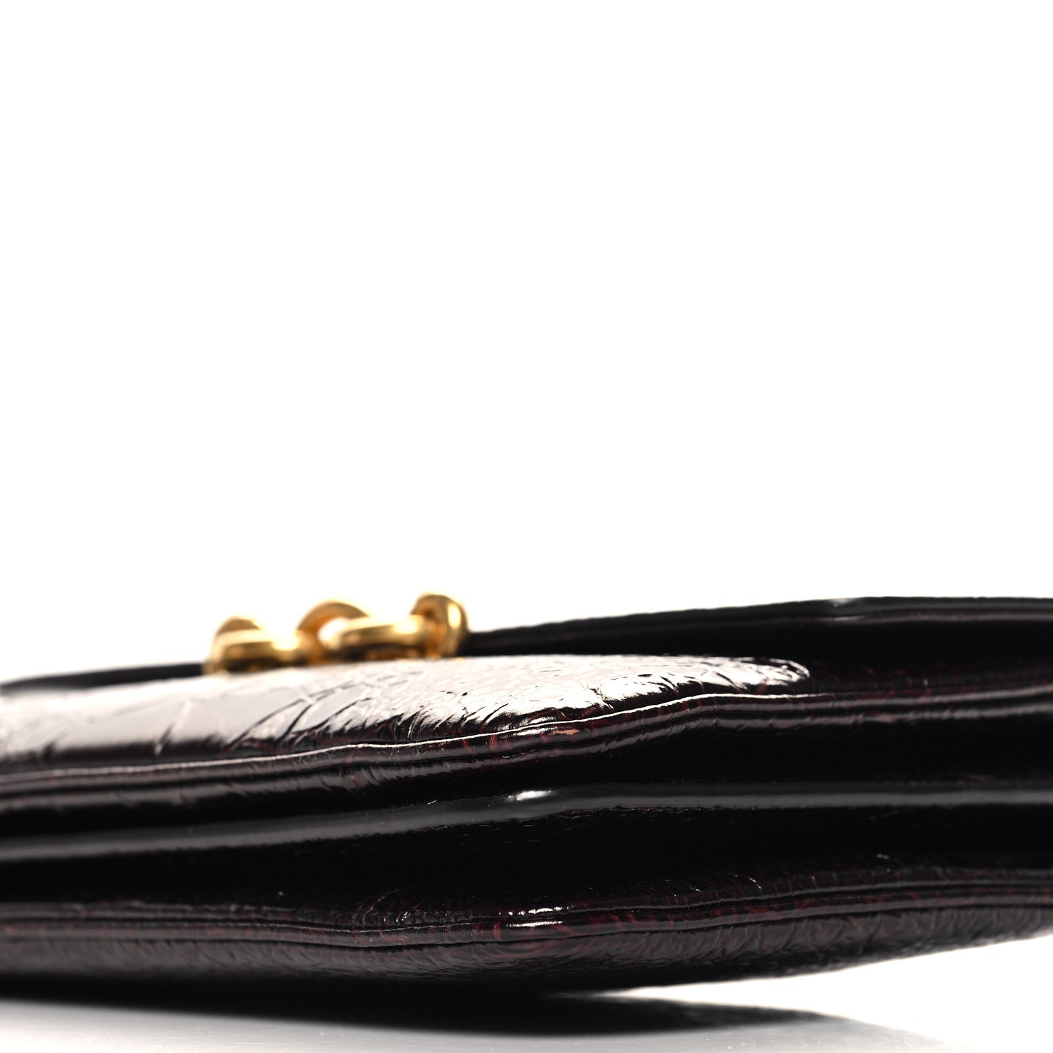 Saint Laurent Shiny Crocodile Embossed Calfskin Le Maillon Satchel Coffee 11 of 12