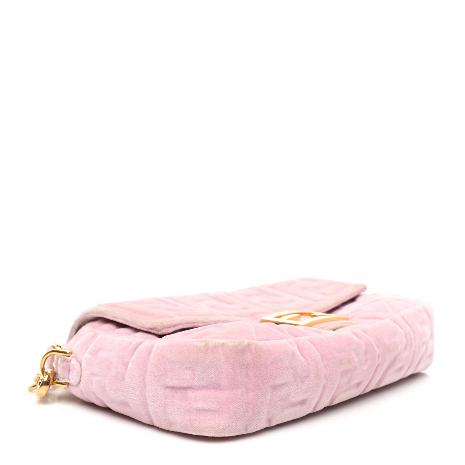 Fendi Velvet FF Embossed Baguette Rosa Confetti 4 of 8