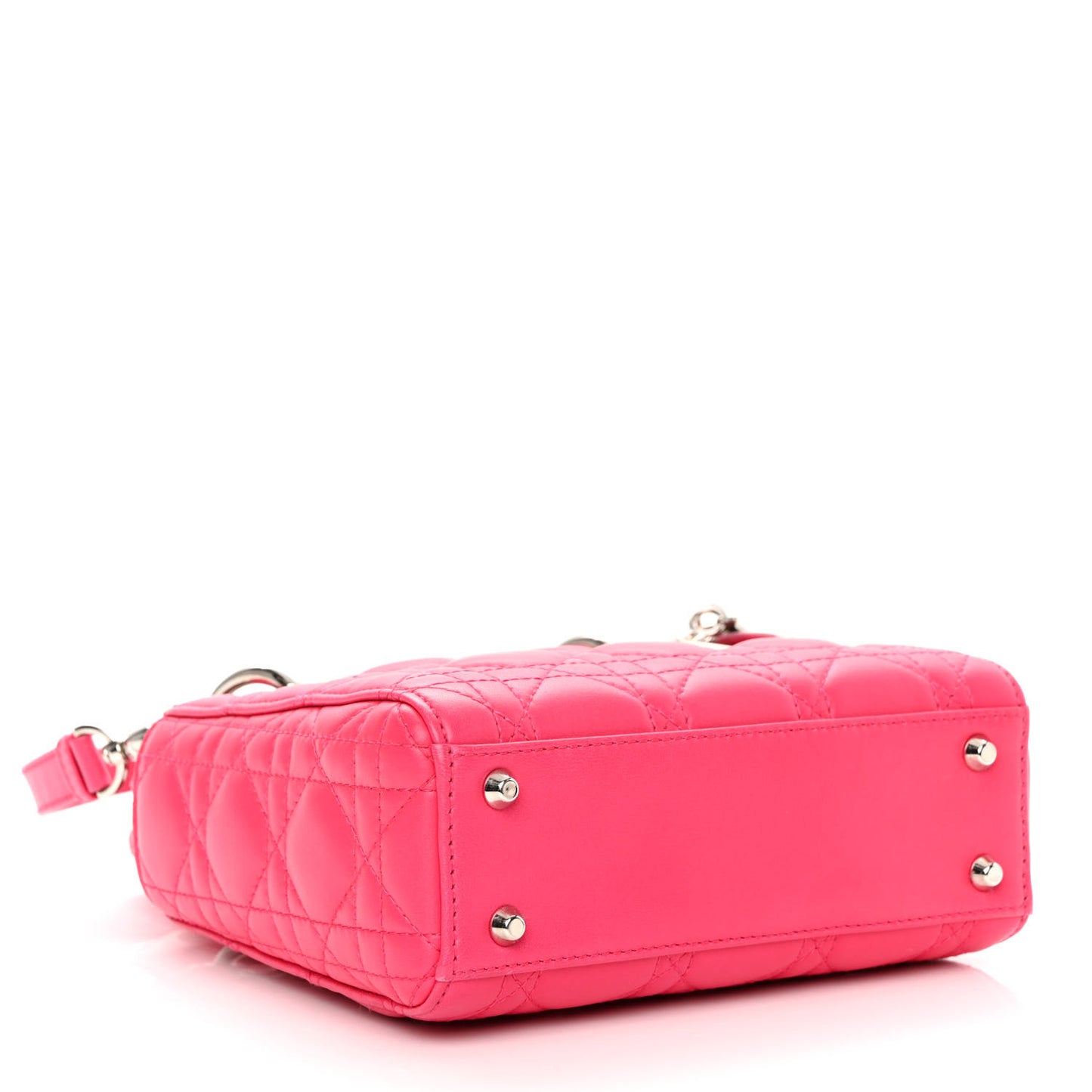 Lambskin Cannage Mini Lady Dior Fuchsia