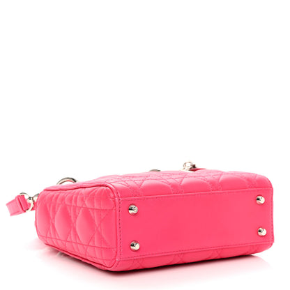 Christian Dior Lambskin Cannage Mini Lady Dior Fuchsia 4 of 12
