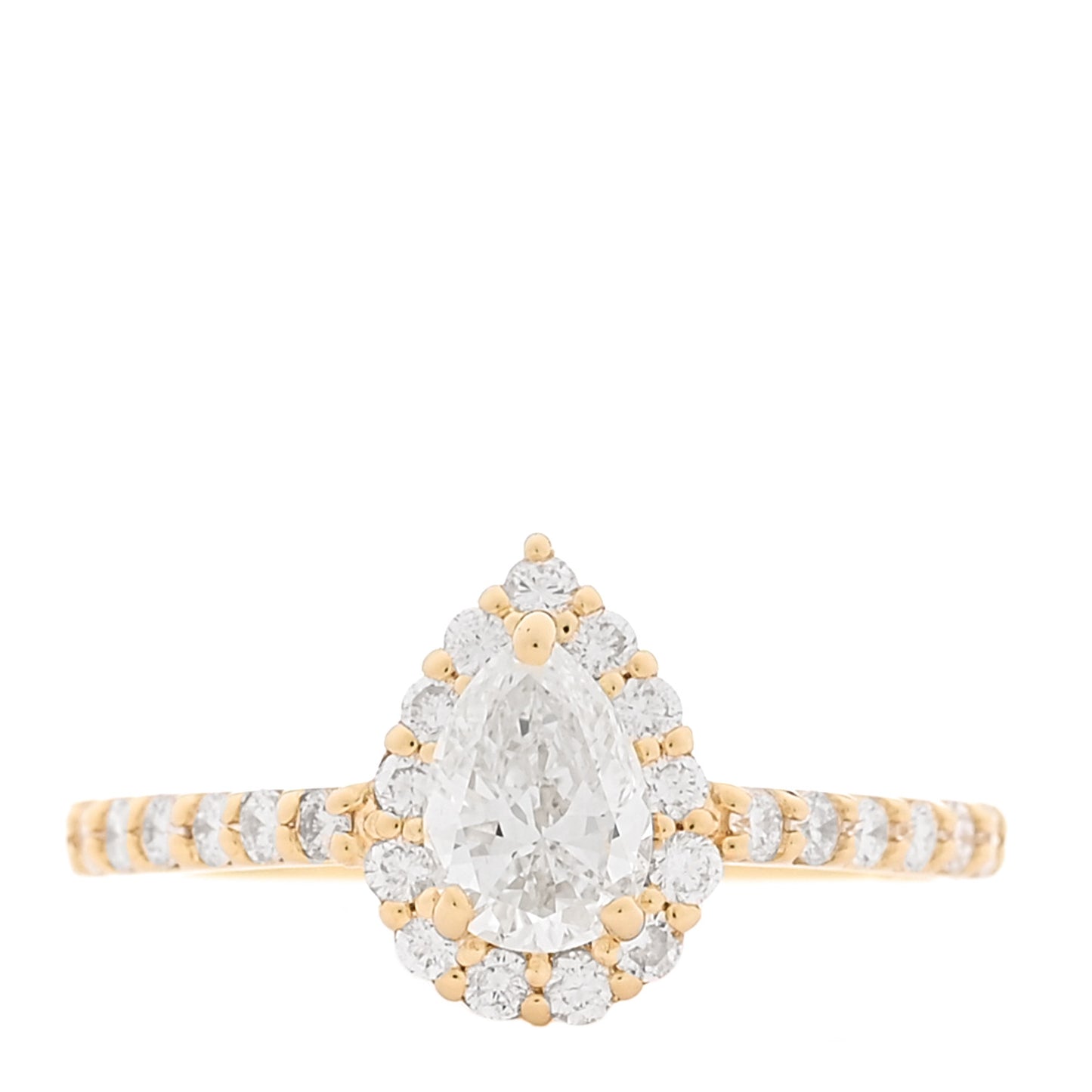 18K Yellow Gold Diamond .53ctw Pear Cut Engagement Ring  53 6.25