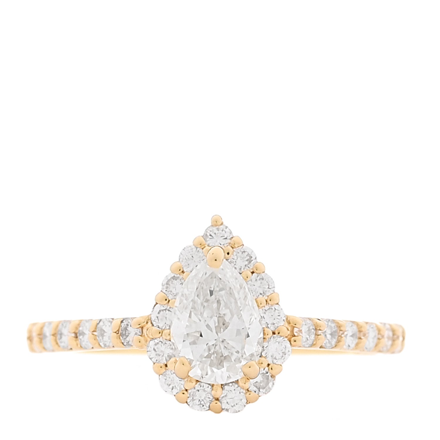 Parker & West by FASHIONPHILE 18K Yellow Gold Diamond .53ctw Pear Cut Engagement Ring  53 6.25 1 of 9