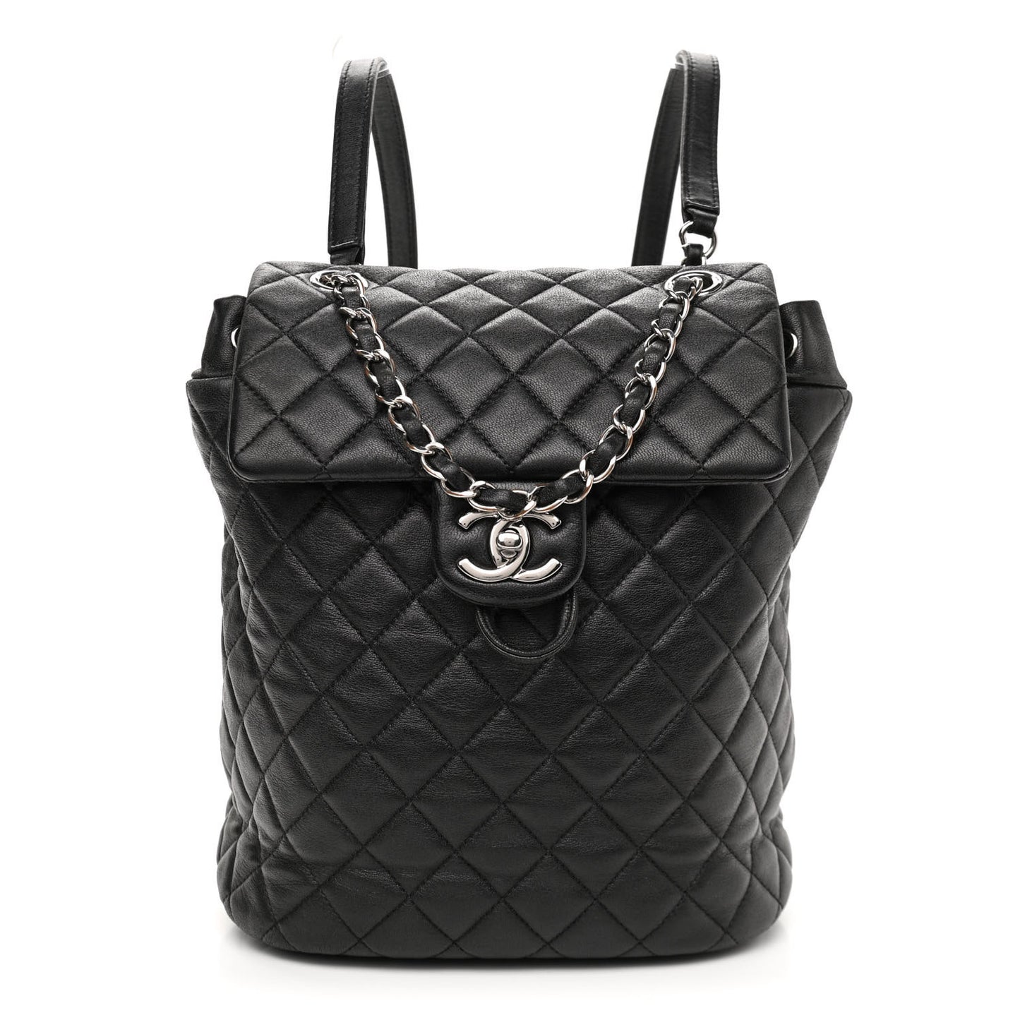 Calfskin Quilted Small Urban Spirit Backpack Black