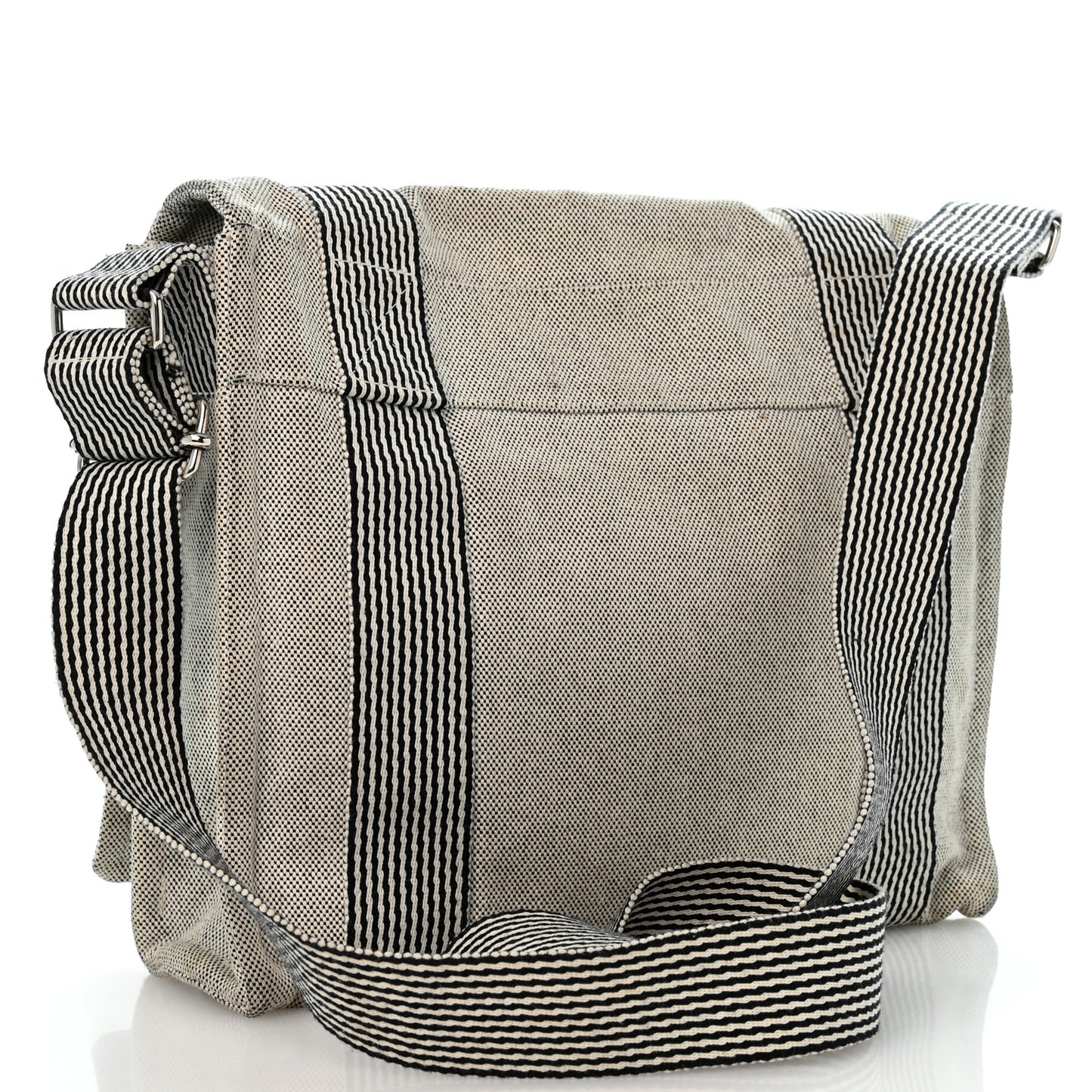 Canvas Herline Messenger Bag Ecru Black