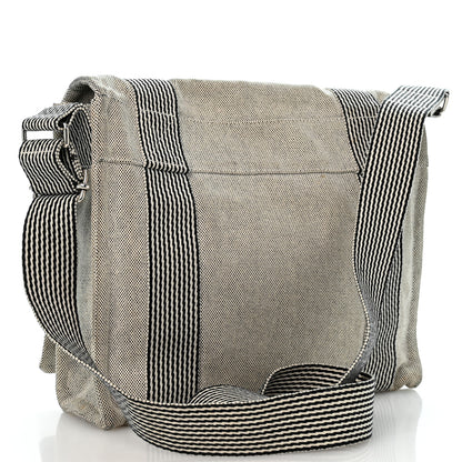 Hermes Canvas Herline Messenger Bag Ecru Black 3 of 14
