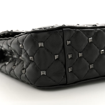 Valentino Garavani Lambskin Monochrome Medium Rockstud Spike Shoulder Bag Black 8 of 10